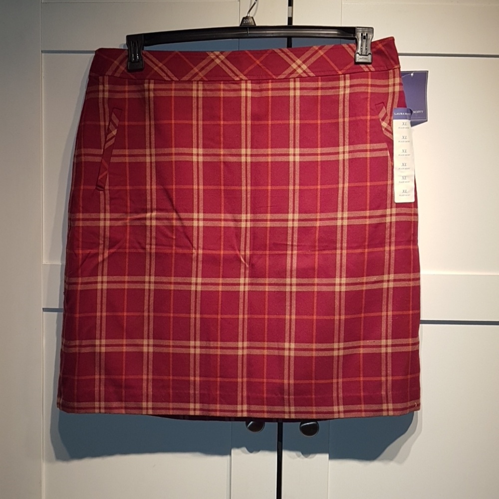 Cranberry plaid midi